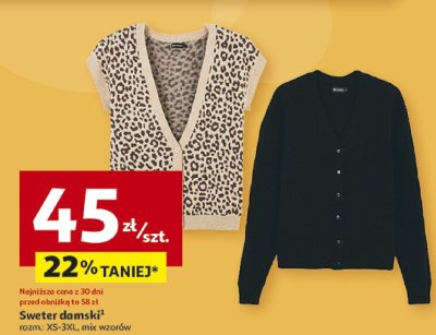 Sweter damski xs-2xl promocja w Auchan