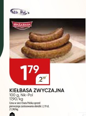 Kiełbasa zwyczajna promocja w Chata Polska