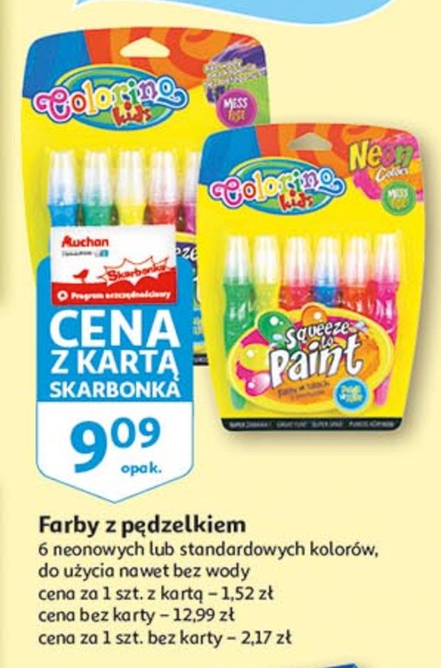 Farby w tubkach z p臋dzlem Colorino kids promocja