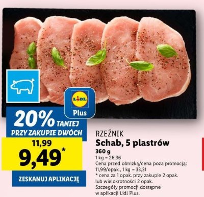Schab wieprzowy bez kości plastry Rzeźnik codzienna dostawa promocja