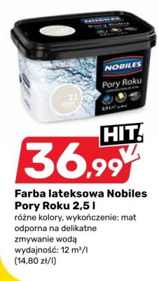 Farba lateksowa Nobiles Pory Roku 2,5 l promocja w Bricomarche