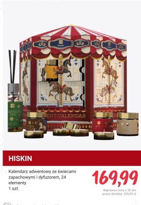 Kalendarz adwentowy Hiskin ze świecami zapachowymi i dyfuzorem, 24 elementy promocja w Rossmann