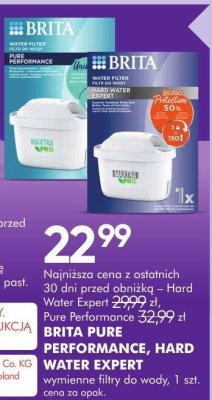 Wkład filtrujący Brita Pure Performance, Hard Water Expert promocja w Super-Pharm
