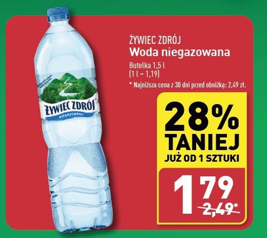 Woda niegazowana Żywiec Zdrój promocja w Aldi