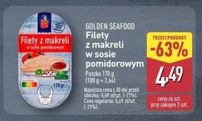 Filety z makreli w sosie pomidorowym Golden seafood promocja
