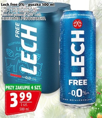 Piwo Lech free 0% puszka KOMPANIA PIWOWARSKA promocja w Prim Market