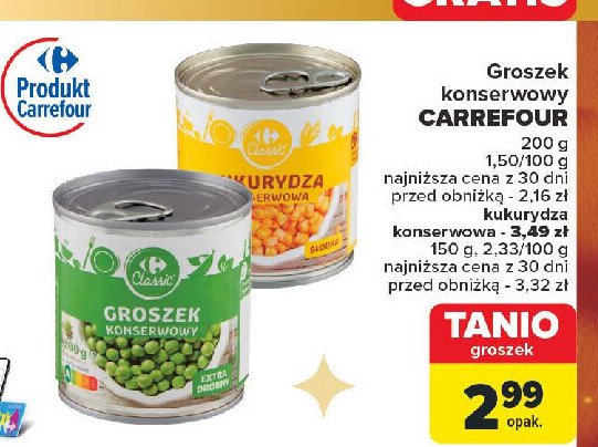 Kukurydza słodka Carrefour promocja w Carrefour Market