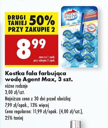Zawieszka do wc chlorine power Agent max active & colour promocja w Biedronka