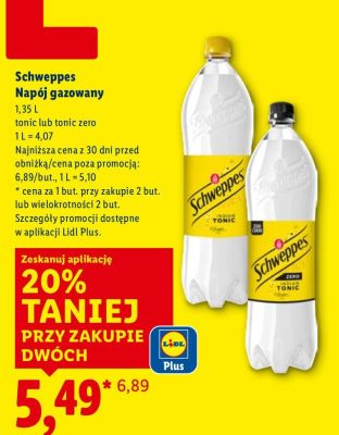 Napój gazowany Tonic Zero promocja w Lidl