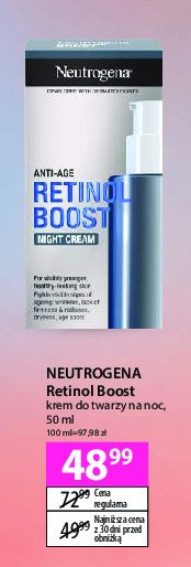 Przeciwzmarszczkowy krem na noc Neutrogena retinol boost promocja