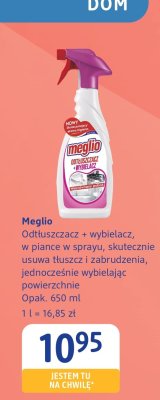 Środek czyszczący Meglio odtłuszczacz + wybielacz w piance w sprayu, skutecznie usuwa tłuszcz i zabrudzenia, jednocześnie wybielając powierzchnie promocja w Drogerie DM