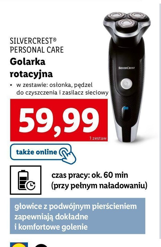 Golarka męska rotacyjna Silvercrest promocja