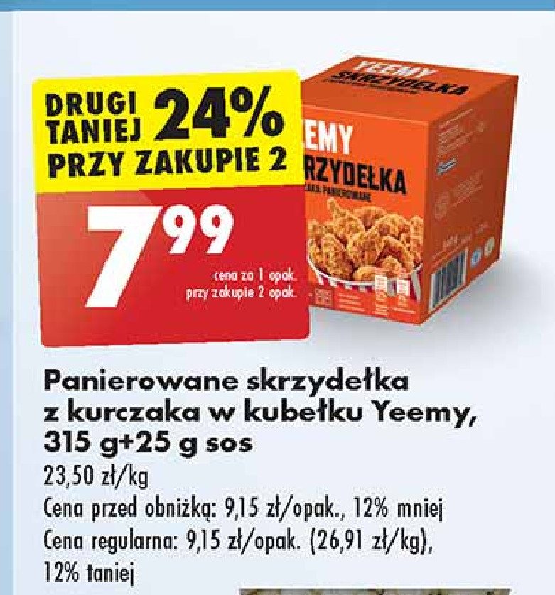 Skrzydełka z kurczaka panierowane Yeemy promocja