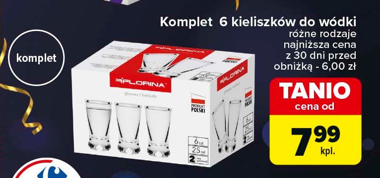 Kieliszek do wódki 25 ml Florina (florentyna) promocja