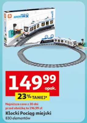 Klocki Pociąg miejski 830 elementów promocja w Auchan