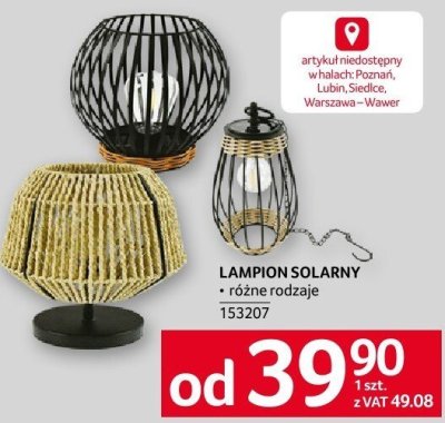Lampion solarny różne rodzaje promocja w Selgros