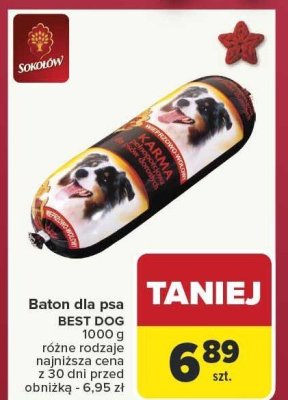 Baton dla psa BEST DOG 1000 g promocja w Carrefour