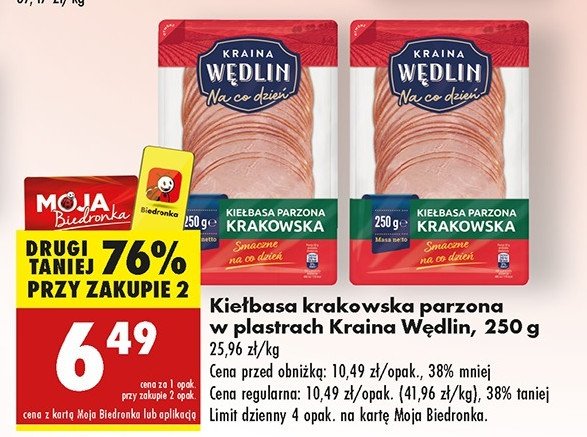 Kiełbasa krakowska parzona Kraina wędlin promocja