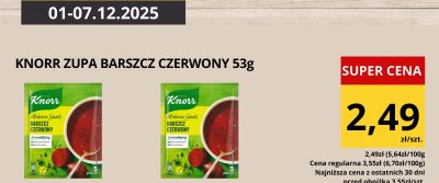 Knorr zupa barszcz czerwony 53g promocja w Supeco