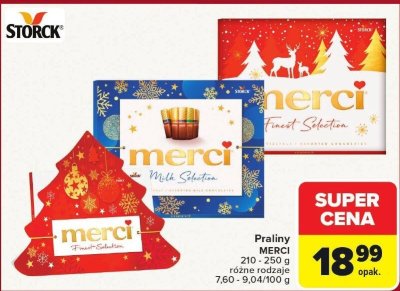Praliny Merci różne rodzaje 210-250g promocja w Carrefour