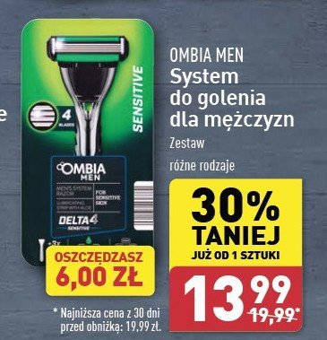 Maszynka sensitive + 3 wkłady OMBIA MEN promocja