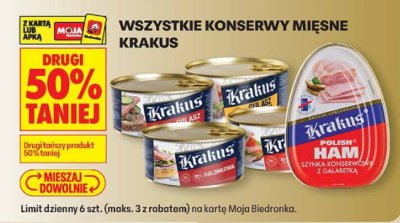 Konserwa mięsna wszystkie rodzaje promocja w Biedronka