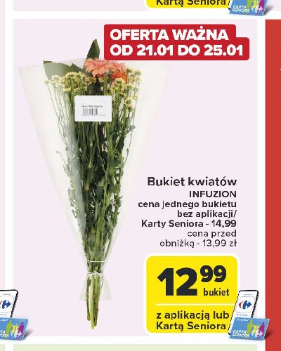 Bukiet kwiatów infuzion promocja w Carrefour