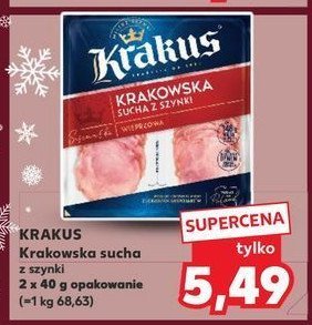 Kiełbasa krakowska sucha z szynki Krakus animex promocja