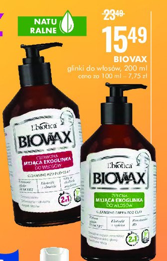 Myjąca czerwona ekoglinka do włosów Biovax promocja