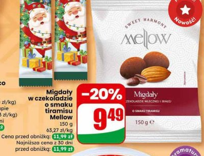 Migdały w czekoladzie o smaku tiramisu Mellow promocja w Dino