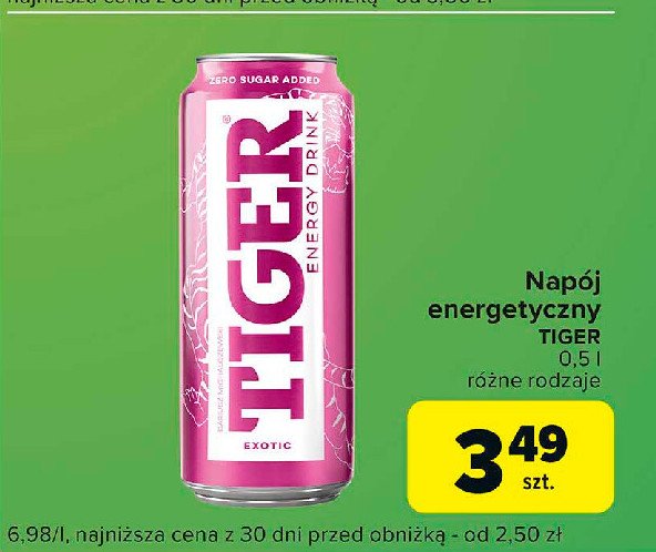 Napój exotic Tiger energy drink promocja w Globi