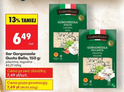 Ser Gorgonzola łagodna 150 g promocja w Biedronka