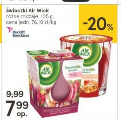 Świeca wiśniowe sady pudełko Air wick candle essential oils promocja