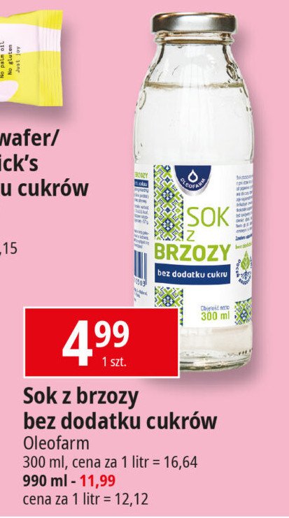 Sok z brzozy ekologiczny Oleofarm promocja w Lidl