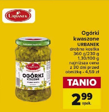 Ogórki kwaszone drobna kostka Urbanek promocja