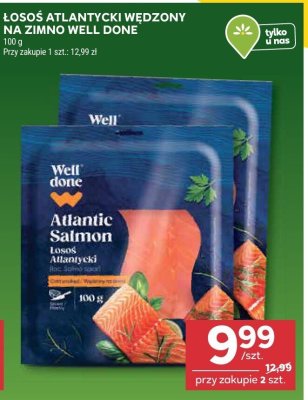 Łosoś atlantycki wędzony na zimno Well Done promocja w Stokrotka
