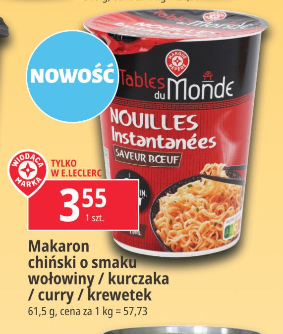 Makaron chiński o smaku krewetek WIODĄCA MARKA TABLES DU MONDE Wiodąca marka promocja