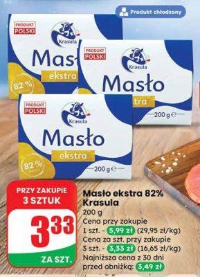 Masło ekstra 82%  promocja w Dino