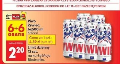 Piwo Żywiec 6x500ml promocja w Biedronka