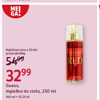 Mgiełka do ciała Guess seductive red promocja w Rossmann