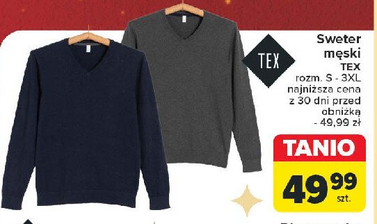 Sweter męski s-3xl Tex promocja