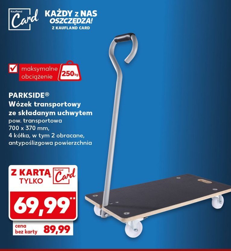 Wózek transportowy ze składanym uchwytem Parkside promocja w Kaufland