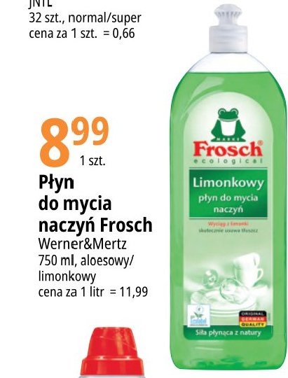 P艂yn do mycia naczy艅 limonkowy Frosch promocja