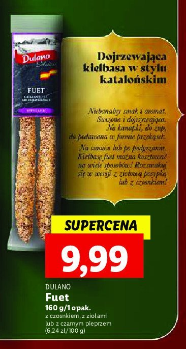 Fuet z czosnkiem Dulano selection promocja