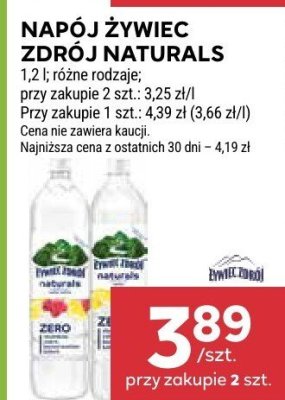 Napój Żywiec Zdrój Naturals promocja w Stokrotka