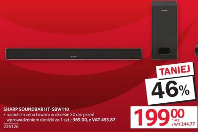 Soundbar HT-SBW110 SHARP promocja w Selgros