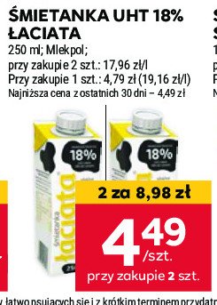 Śmietanka 18 % Łaciata promocja