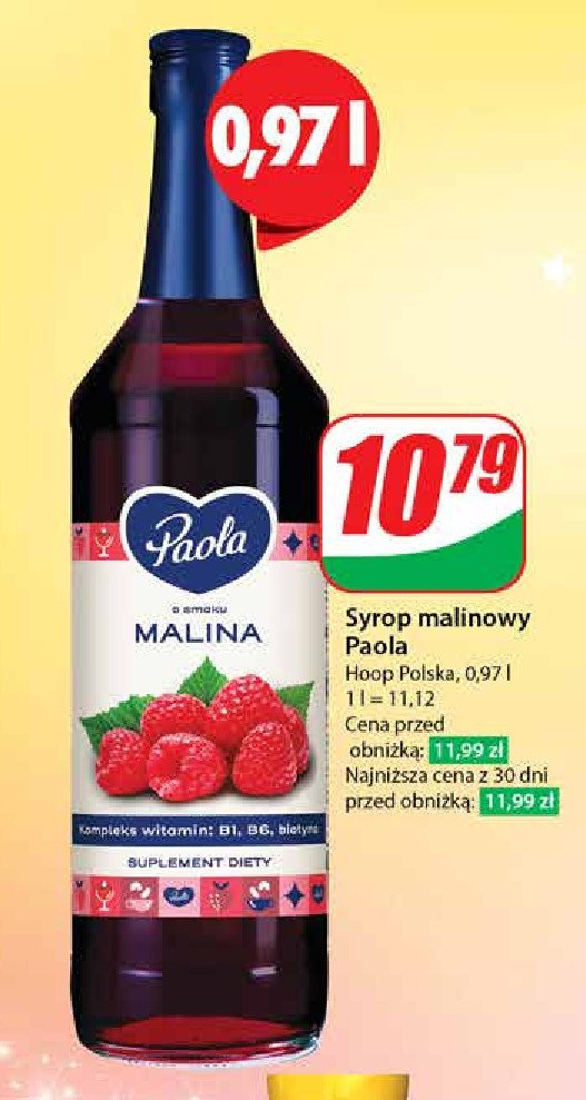 Syrop malina Paola promocja