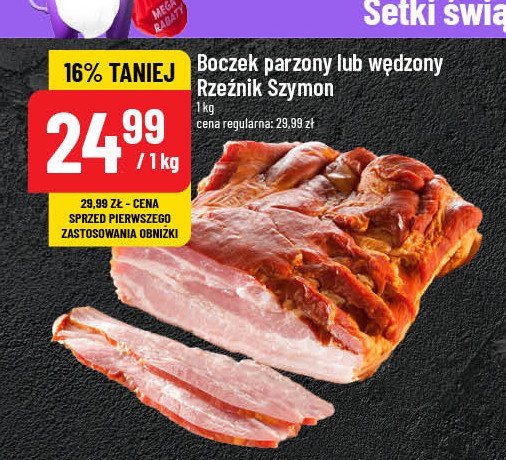 Boczek parzony Rzeźnik szymon poleca promocja