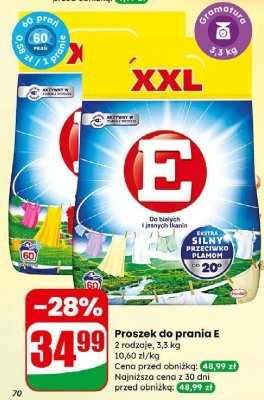 Proszek do prania białych i jasnych tkanin 3,3 kg promocja w Dino